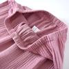New Spring and Autumn Pure Cotton Crepe Cloth Couple Soft and Breathable Men Long-sleeve Simple Home Service Two Piece Set
