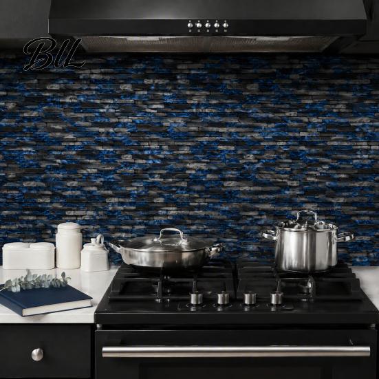 Decorative Wall Tiles for Kitchen Peel And Stick Backsplash Tile Bathroom, 3D Brick Mosaic Heat Resistant Protection Sticker, Waterproof Oil-proof