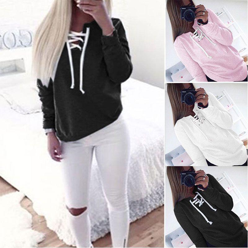 Cozy Women Sweat Sweatshirt Baggy Jumper Plain Pullover Tops Sweater Ladies Oversized
