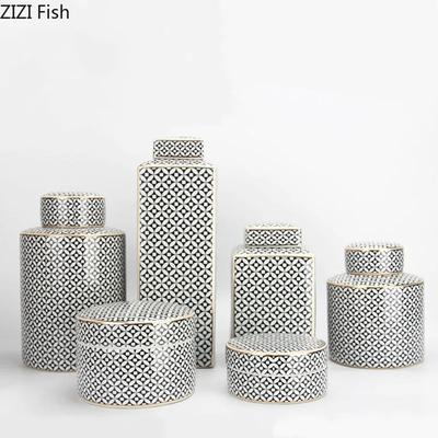 Винтажная керамическая емкость для хранения с крышкой, большая, ручной работы, универсальная банка, банка для хранения чая и специй, ваза для гостиной, декоративное украшение