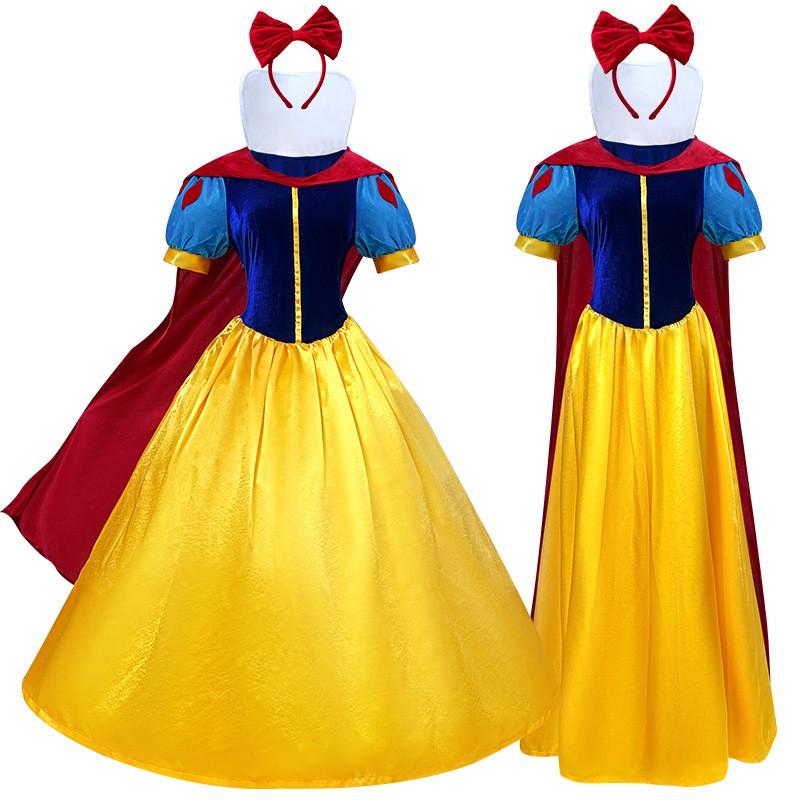 Plus Size Snow White Costume Dress Adults - Halloween Cosplay Party Stage Performance Outfit S-4XL