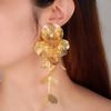 Модные серьги-подвески с длинными кисточками в виде цветка со стразами для женщин, модные преувеличенные висячие серьги, аксессуары для вечеринок
