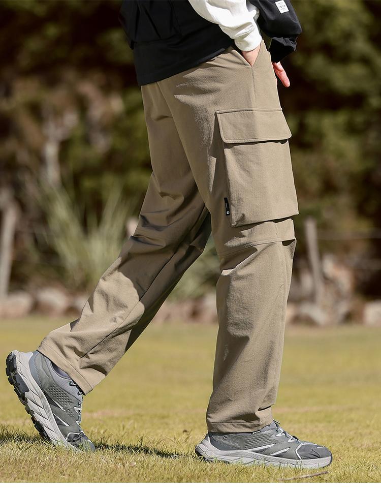 Retro functional outdoor workwear, mountain style paratrooper pants, tapered sport men's casual pants