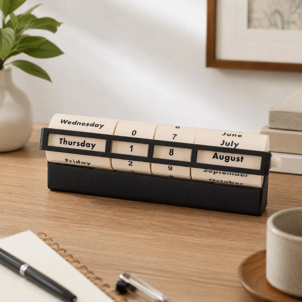 Study Rotating Perpetual Calendar Creative Rotating Wheel Calendar Desk Calendar Desktop Ornament