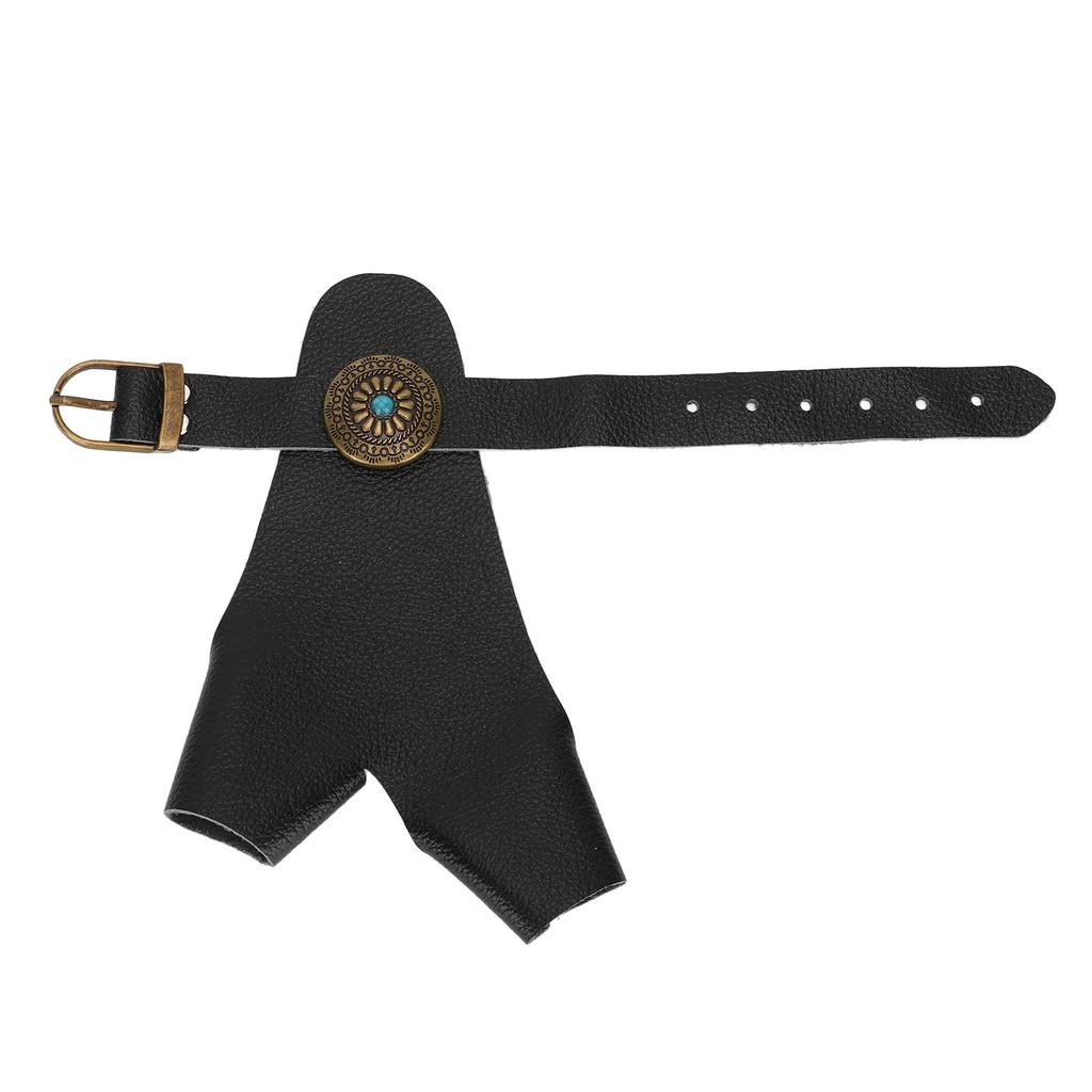 Стрельба из лука Защита руки ПУ кожа Регулируемый ремешок Винтажная отделка заклепками Защита руки Перчатка Черный