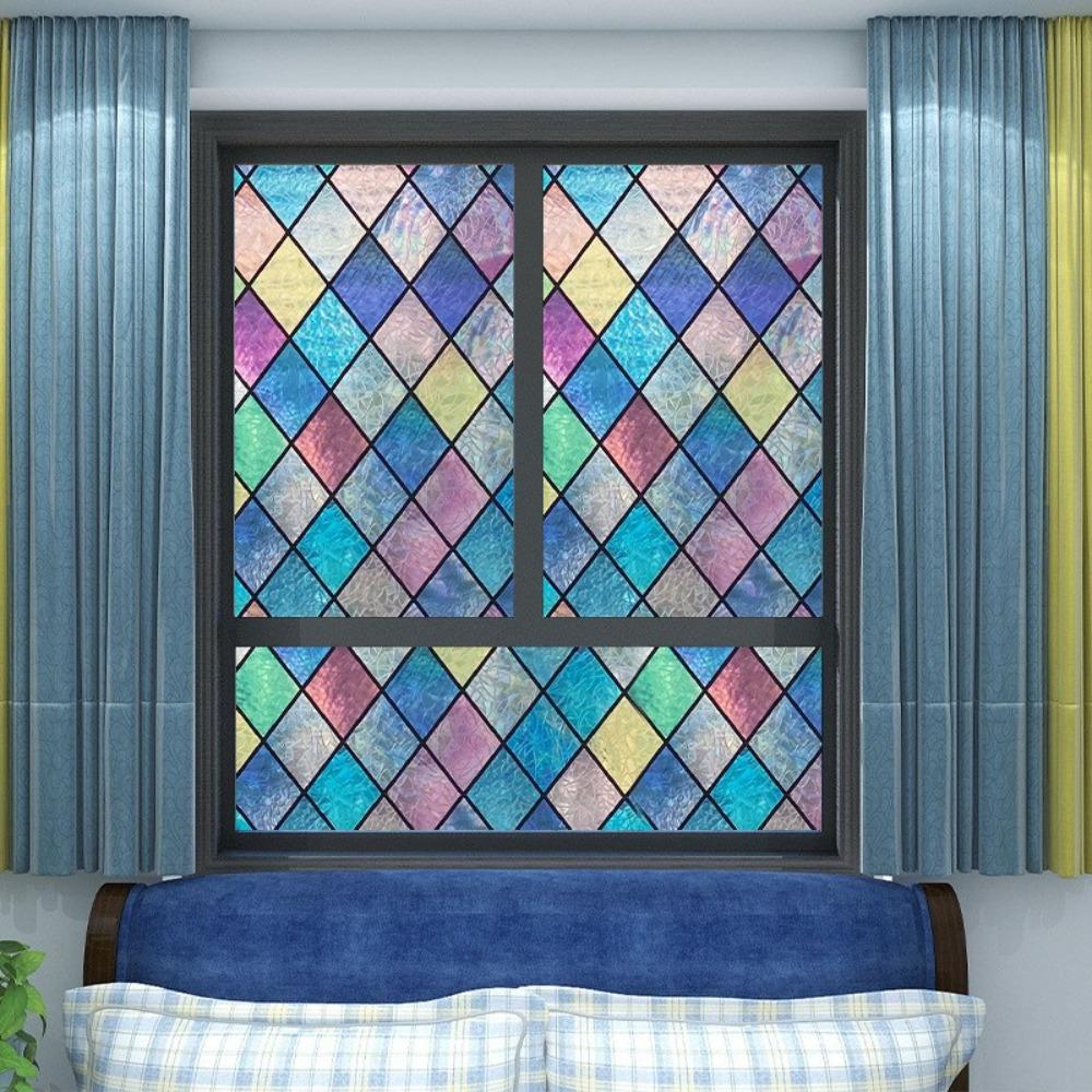 Матовый витраж Наклейка Прозрачные радужные стеклянные наклейки Наклейки Домашний декор