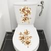 Креативные Роскошные Золотые Цветы Водонепроницаемые Наклейки на Туалет Фон для Стены Ванной Комнаты Декор для Дома Самоклеящиеся Плакаты