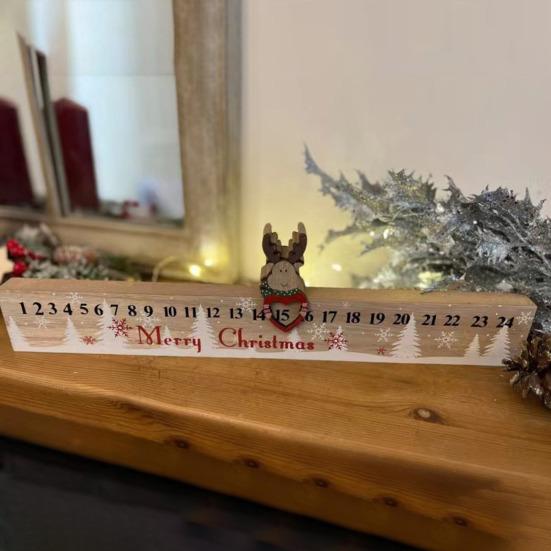Рождественский отсчет времени, деревянный знак, дни до Рождества, деревянная машина/снежинка/олень, адвент-календарь для украшения домашней полки