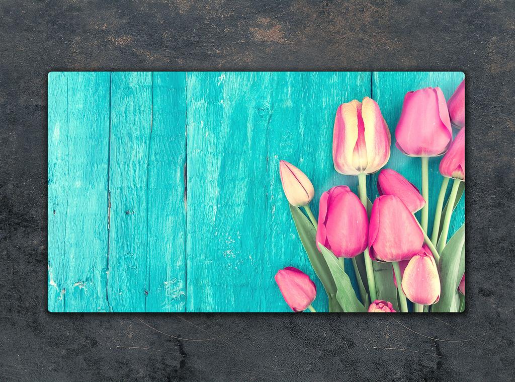 SZKLANA DESKA DO KROJENIA 52x30 TULIPANY