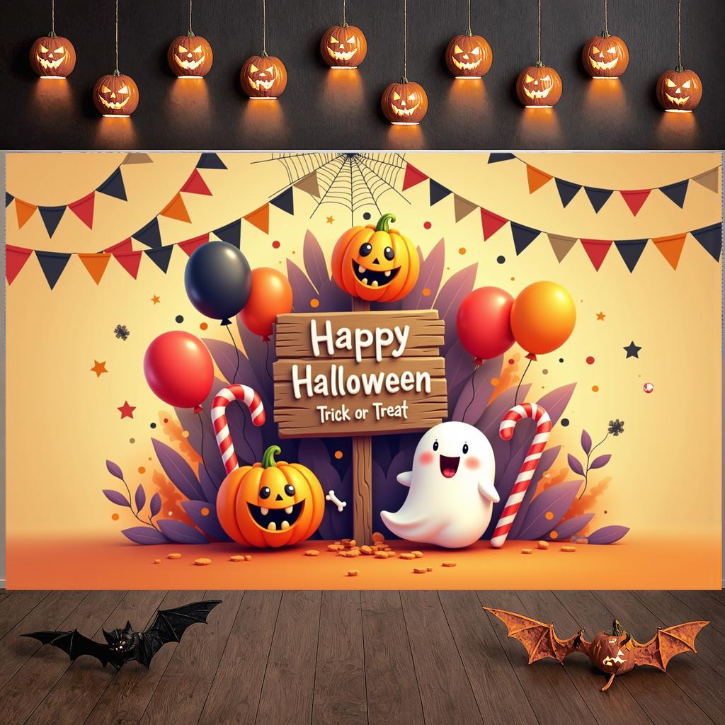 Счастливого Хэллоуина Знак Флажки Баннер для мероприятия Баннер «Сладость или гадость» Иконки Хэллоуина Баннер Хэллоуина для празднования