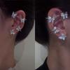 Shining Zircon Butterfly Ear Clip Earrings Ear Cuff Ear-Hook Party Jewelry Gift