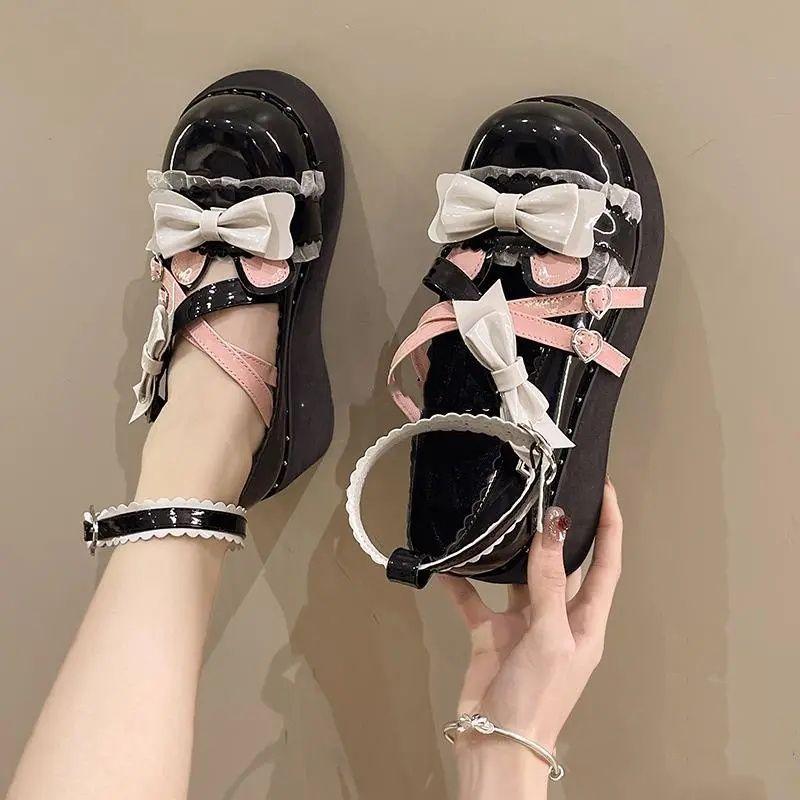 Sweet Lolita Shoes Cute Girl Lolita Shoes JK Small Leather Shoes Japanese Round Head Milk Fufu Princess Single Shoes