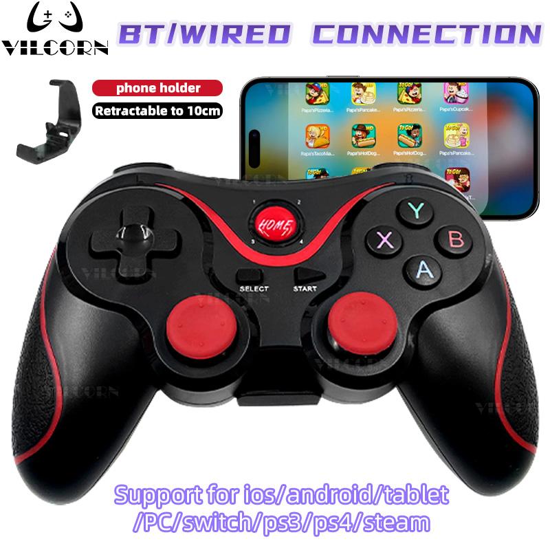 X3 беспроводной мобильный игровой контроллер для IOS/Android/планшета/ПК/Switch/PS3/PS4/Steam Gamepad BT3.0 джойстик с держателем коробки
