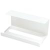 Wall-Mounted Paper Towel Holder, Hanging Tissue Storage Rack for Kitchen Cabinets, Easy Installation (White)