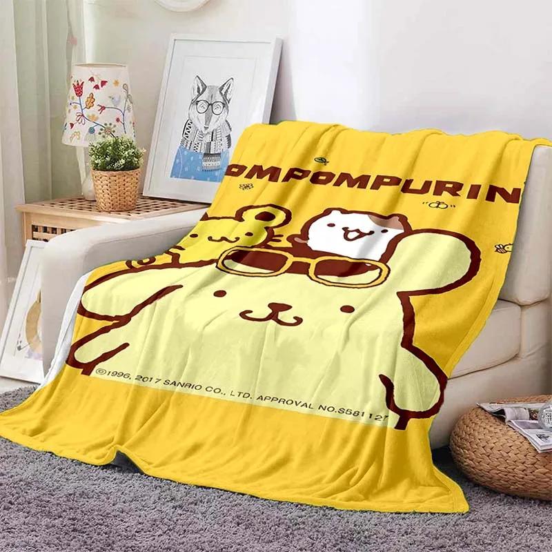 Pom Pom Purin Dog Cartoon Blanket for Sofa Cute Soft Flannel Throw Fluffy Bed Blanket New Born Winter Blanket Girl Kids Gift