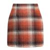 Women's High Waist Plaid Skirt Skinny Pencil Wool  Skirt