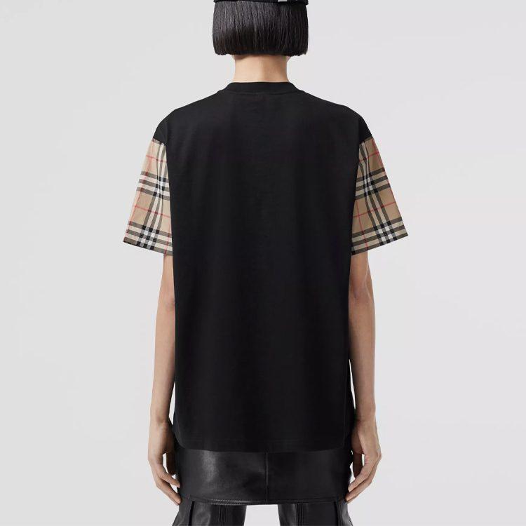 Burberry Женская черная футболка SS21 с рукавами-реглан 80430571