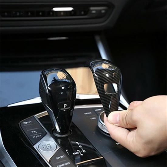 ABS Carbon fiber Style Car Inner Gear Lever Shift Knob Cover Trim For BMW G20 LB