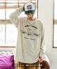 [IMPROVES] Casual [TOM & JERRY] Custom-made Buddies Oval Long Sleeve T-Shirt, Men's, Oatmeal
