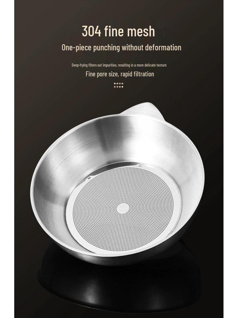 304 Stainless Steel Oil Filter Pot with Screen - Large Capacity Oil Storage and Residue Filtering Bottle