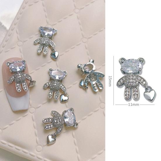 Nail Rhinestone Apply Shape Luxurious Shining Three-dimensional Bear Easy To DIY Nail Art Long Lasting