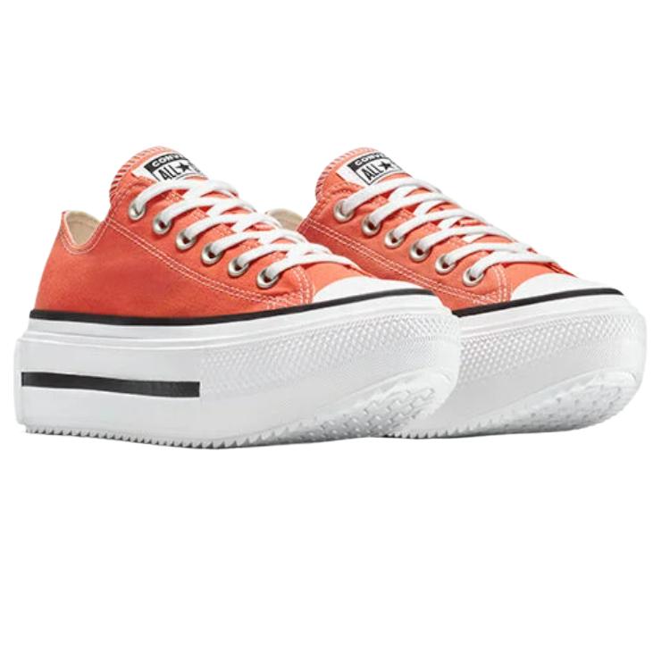 Converse Кеды унисекс Chuck Taylor All Star Lift Double Stack Low Vermillion Red Белые Черные A16284C