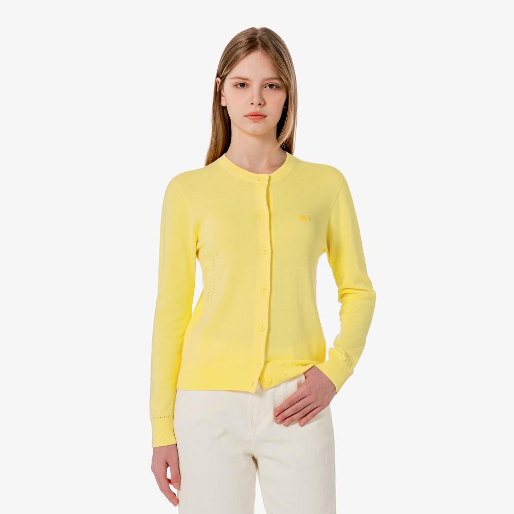 [lacoste] Women's Light Cotton Crewneck Cardigan AF5023-56G107