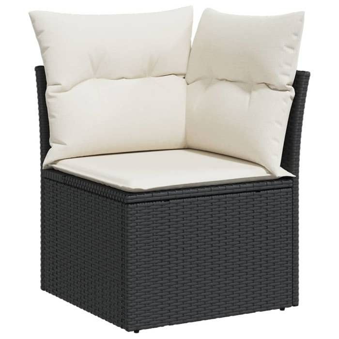 VidaXL Salon de Jardin avec Coussins 8 pcs, Canapés de Terrasse, Ensemble de Meubles de Patio, Mobilier d'Extérieur, Noir 3226245