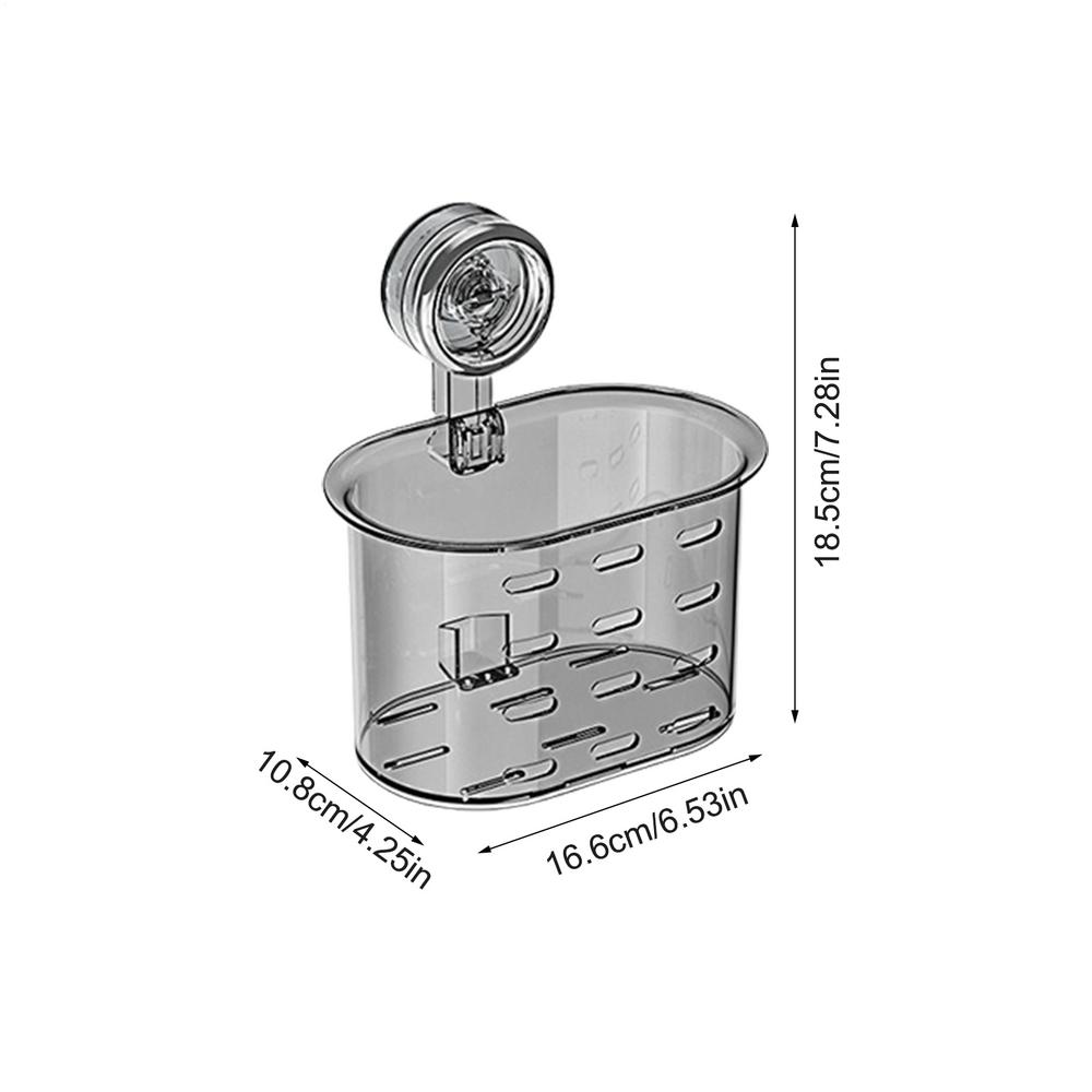 Bathroom Shower Organizer Shower Holder Wall Mount Box Clear Box Removable Holder Suction Cup No Drilling Storage Container For