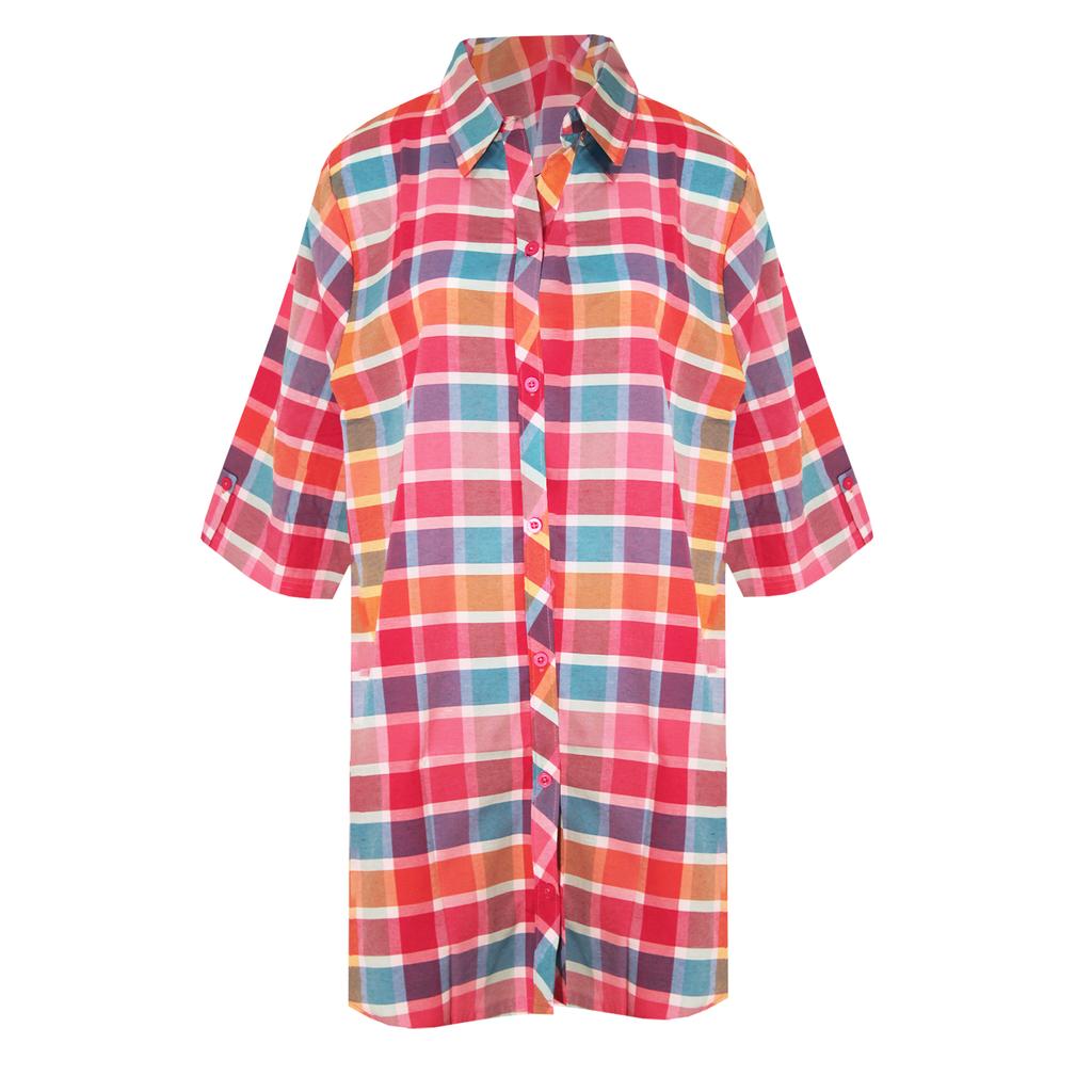 Forever Dreaming Womens/Ladies Checked Button-Down Nightshirt