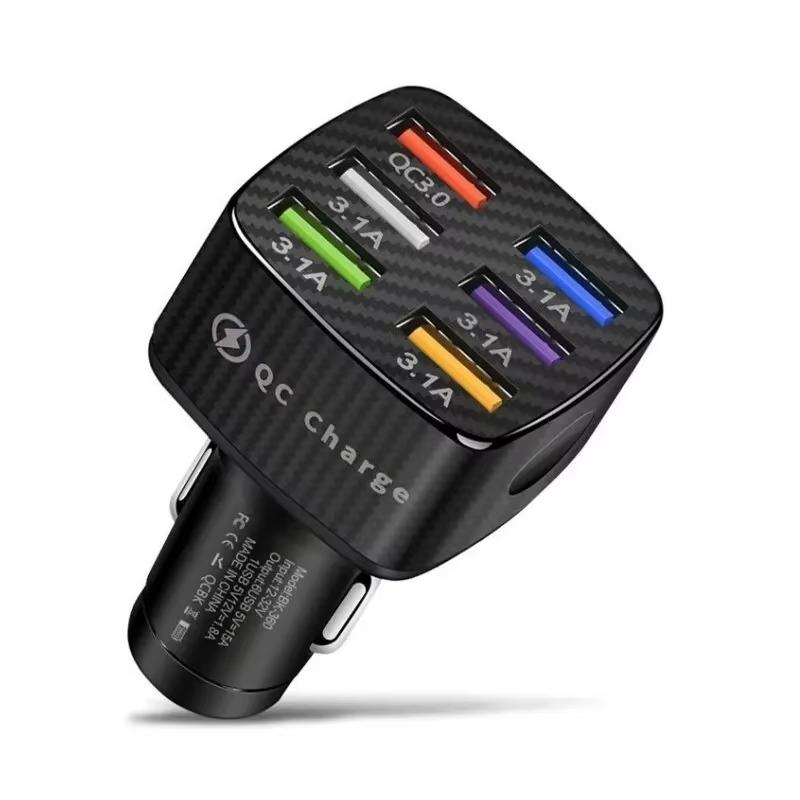 6 USB автомобильное зарядное устройство Быстрая зарядка 12В/24В Адаптер зарядки телефона Разветвитель автомобильного прикуривателя Для iPhone GPS iPad Видеорегистратор