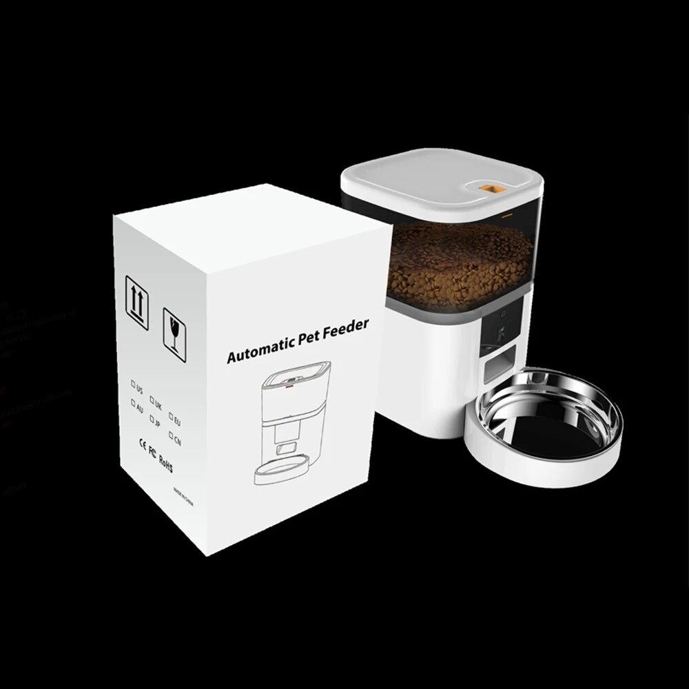 4L Time Feeder APP Умная кормушка для домашних животных Автоматический дозатор корма для собак с камерой Подходит для маленьких кошек и собак Дистанционное кормление