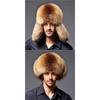 Шапка-ушанка из лисьего меха, мужская зимняя утепленная меховая шапка для велоспорта, теплая, ветрозащитная, с защитой ушей, лыжная шапка, русская, для улицы