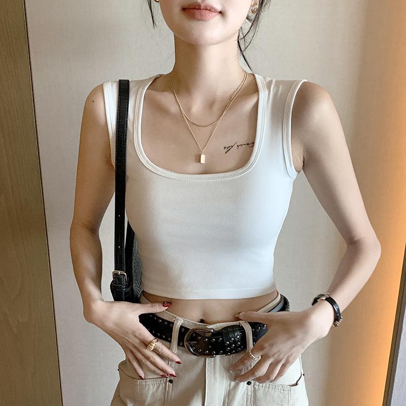 Стильная элегантность, мода, женский деловой повседневный жилет H349, майка-камисоль, женская летняя рабочая одежда с широкими плечами, облегающие белые топы