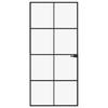 VidaXL Porte d'intérieur Noir 93x201,5 cm Trempé verre aluminium fin 153664