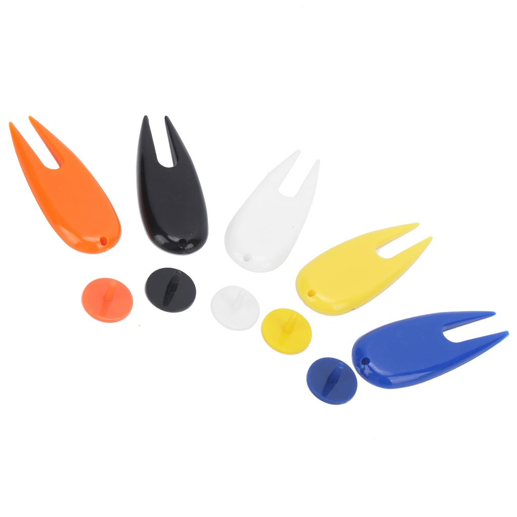 Golf Ball Score Marker Fork Plastic Golf Position Markers Golfer Pitch Repair Divot Tool