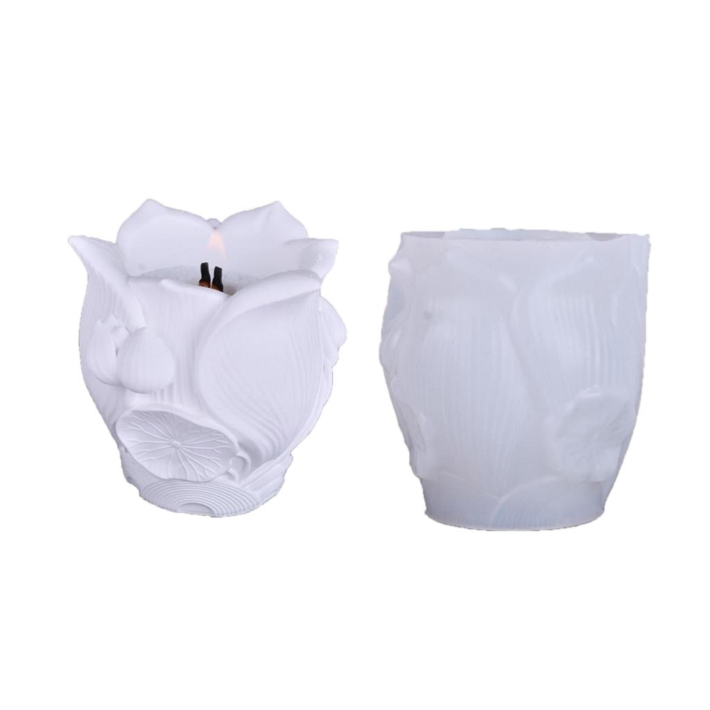 Форма для силиконовых лотосов для DIY изделий из смолы и цемента и домашних украшений, декоративная форма для подсвечника