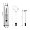 Electric Handheld Egg Whisk Milk Frother Foam Maker USB Rechargeable Mixer with 2 Stainless Steel