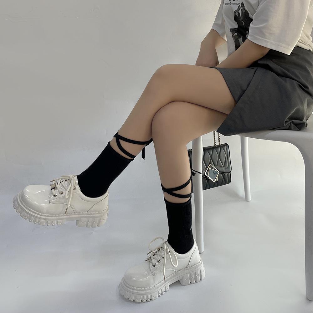 Thick -Soled Pu Leather Shoes Japanese Retro Mary Jane Shoes Female Jk Girl British Style Sponge Cake Single Shoes Heels