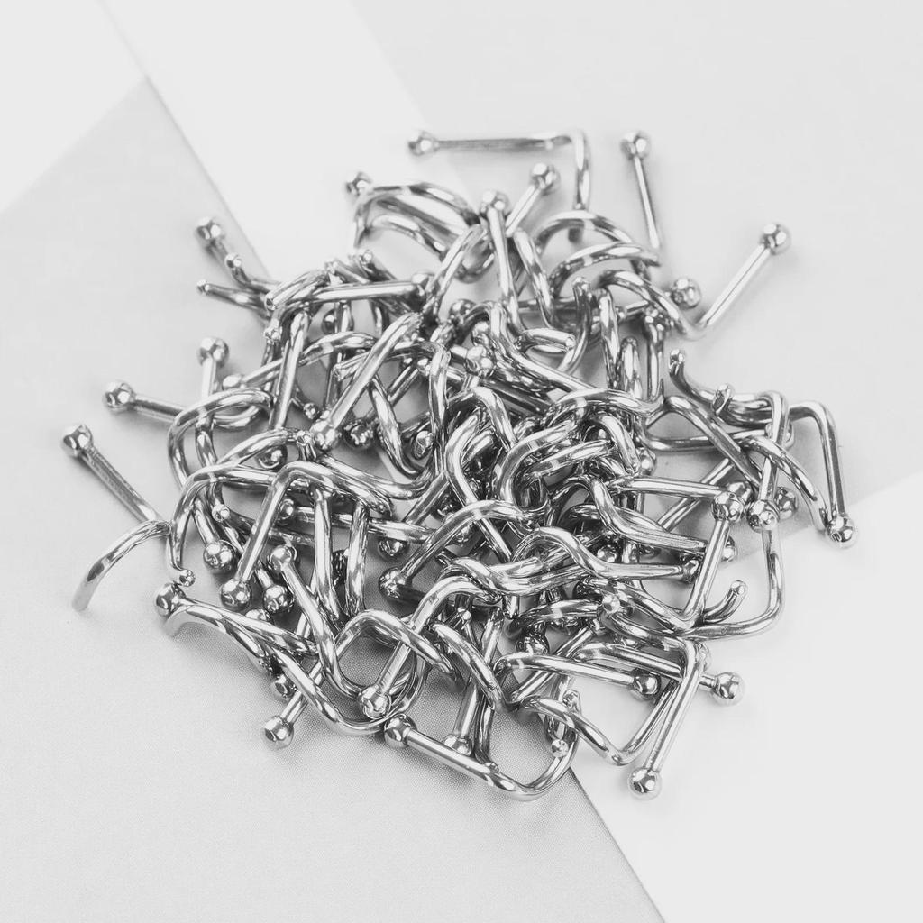 Смешанные носовые гвоздики и изогнутые крючковые кольца из нержавеющей стали 316