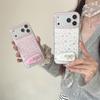 Розовый чехол для телефона с цветочным принтом, пайетками и бантом для iPhone 17 Pro Max/16/15/14