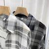 Женская тонкая клетчатая рубашка, повседневная блузка с длинным рукавом, солнцезащитное шифоновое пальто, женский кардиган на пуговицах, универсальная рубашка, топы Y2k