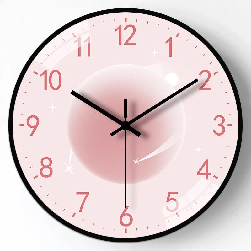 Классический стиль легкие роскошные настенные часы со звуком стерео цифра без перфорации оригинальные настенные часы для украшения стены в ванной