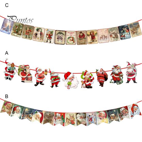 200 СМ Рождественский Баннер Бумага Санта Лось Дерево Многоразовый Праздник Крытый Открытый Рождественский Настенный Флаг Бантинг Гирлянда Украшения Подвеска Фестиваль Подарок