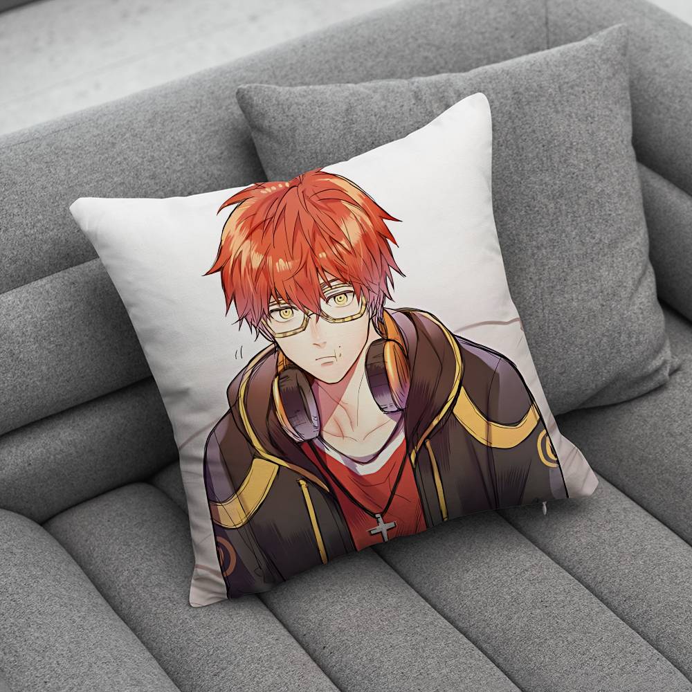 Аниме Mystic Messenger Игра 707 Наволочка Наволочка против пылевых клещей Невидимая молния шелковистый короткий плюш Чехол для подушки дивана