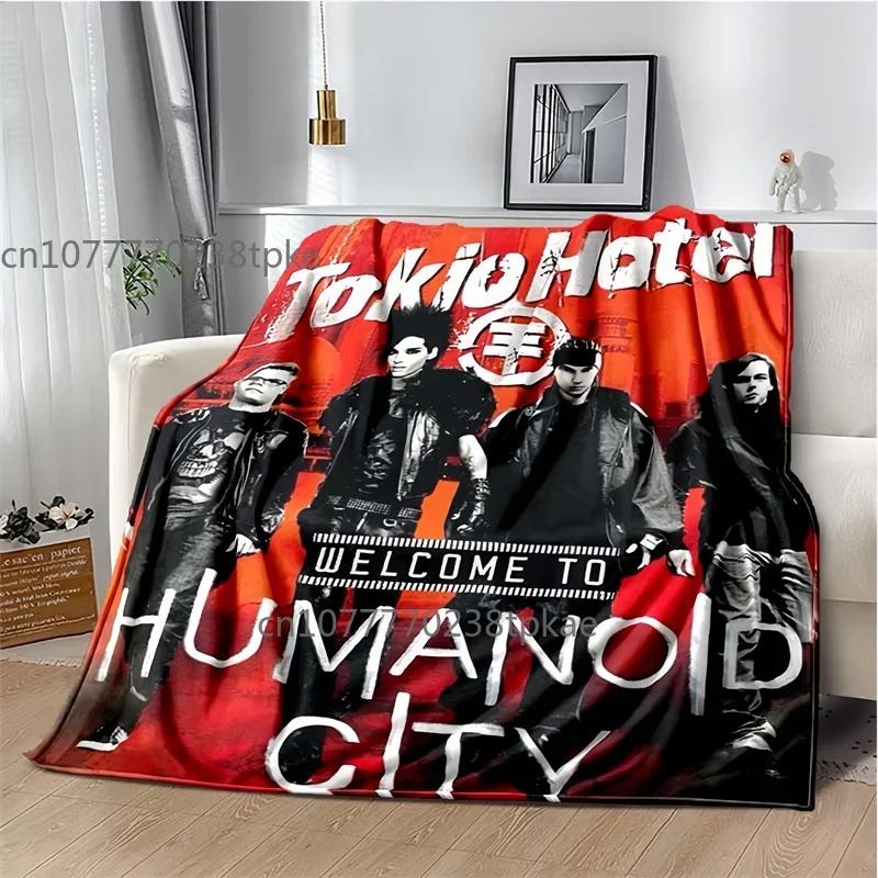 Пледы с изображением группы Tokio Hotel, Модный плед-покрывало, для спальни, гостиной, дивана-кровати, офиса, автомобиля, Подарок на день рождения, Decke