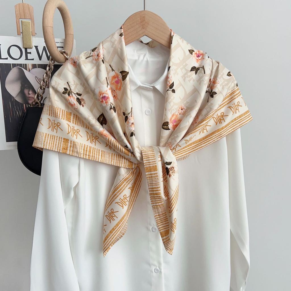 90 см квадратный большой квадратный шарф Four Seasons, роскошная декоративная рубашка, профессиональный платок, повязка на голову, солнцезащитный платок