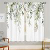 2 шт. штор со свежими зелеными листьями, акварельный растительный узор, декор для окон гостиной, спальни, шторы в стиле натурального леса