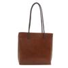 [Lotte Raka] Tote Bag With Zipper Luxury  Handbag Handbag Lightweight PU Leather Ladies Men's (brown)