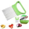 Stainless Steel Onion Needle Fork Vegetable Fruit Slicer Tomato Cutter Cutting Holder Kitchen Accessories Cutting Auxiliary Rack
